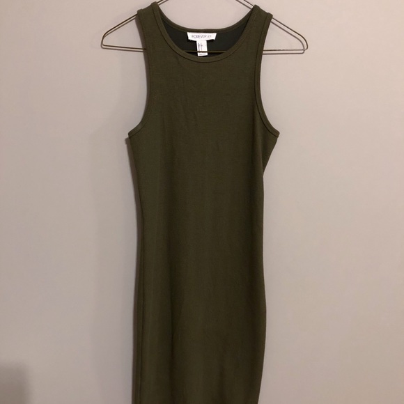 Forever 21 slim fitting olive dress - Picture 2 of 4